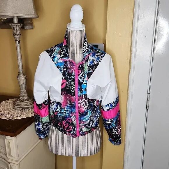Girls grafitti Windbreakers girls size 14-16 - Picture 1 of 5